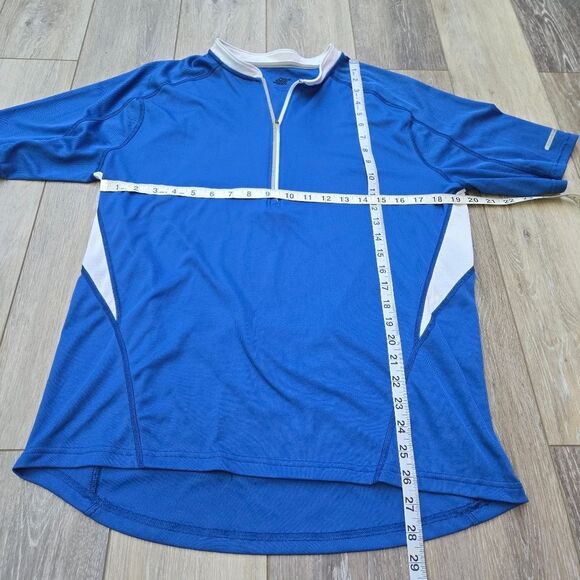 EMS Cycling bike Jersey Back Pockets Chest Zipper Reflective Accent Mens Med - Picture 5 of 10